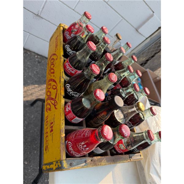 Vintage Coca-Cola crate with Coca-Cola bottles