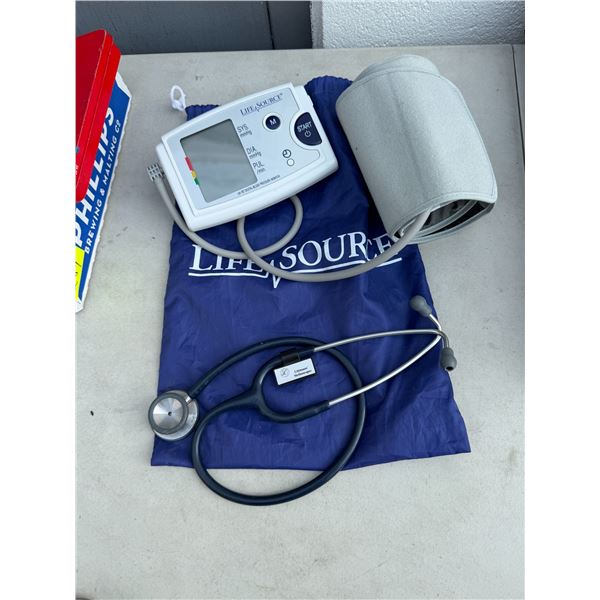 Life source blood pressure monitor and stethoscope