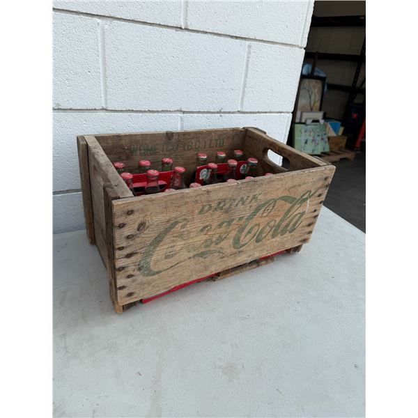 Vintage Coca-Cola crate and bottles