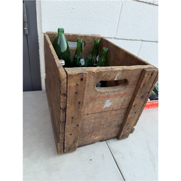 Vintage 7-Up crate and bought glass bottle
