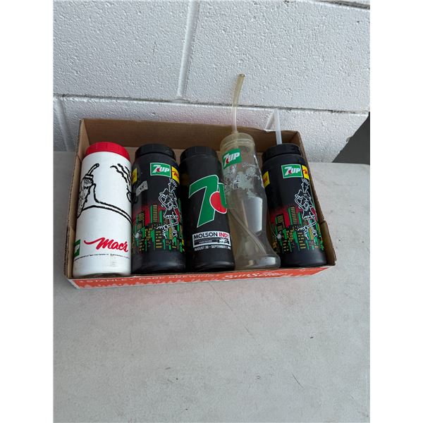 Assorted Mac's 7-Up bottles