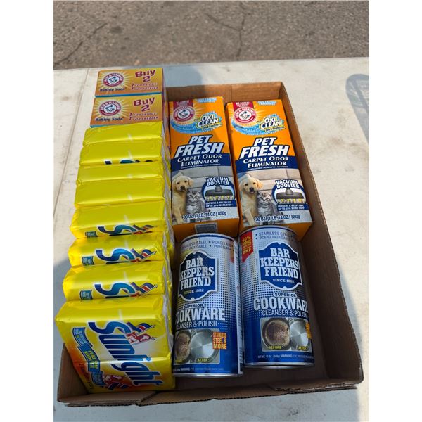 Cleaning items and fresh pet
