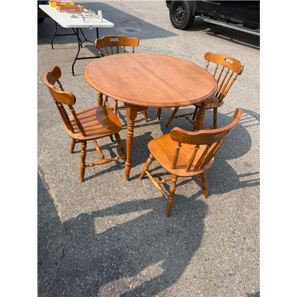 Table and four chairs