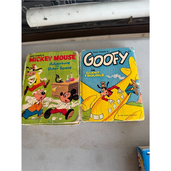 Vintage, Walt Disney, Disney, Mickey Mouse, and Goofy books