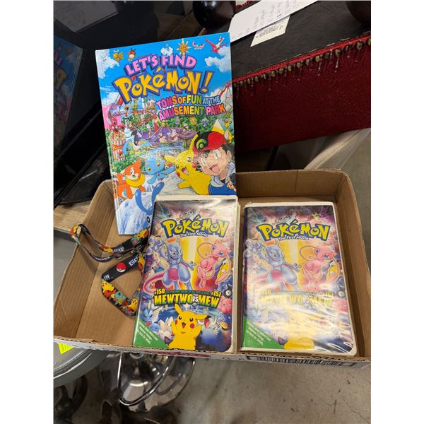 Pokémon VHS movies, book and keyholder