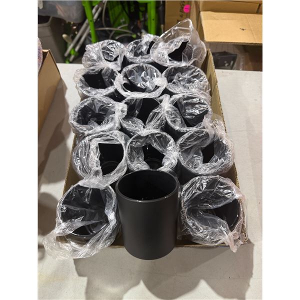 Black frosted jars