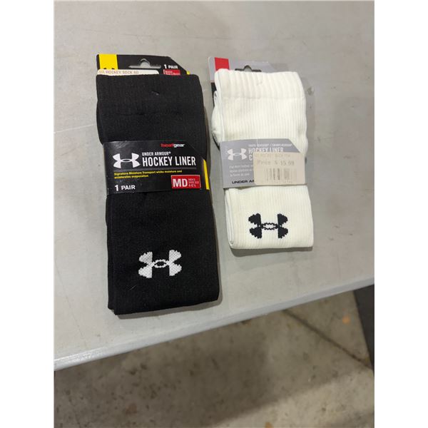 Under Armour socks, youth, large, and men's medium