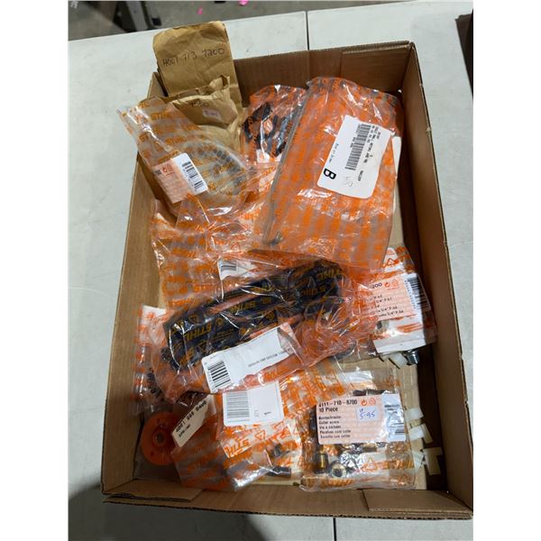 New STIHL parts chain bracket, collar screws, handle, molding, brake rod, and other items