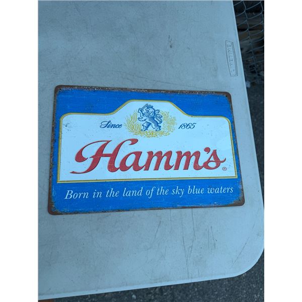 HAMM' S tin sign