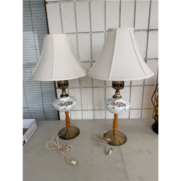 Vintage hand painted lamps