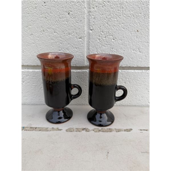 vintage Otagiri Japan ceramic footed Irish coffee mugs