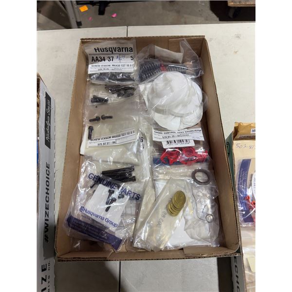 New small engine, parts, choke control, assemblies, screws, starter pulley springs, etc.