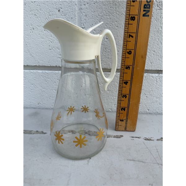 vintage mid-century Log Cabin Syrup Pitcher from the 1960s