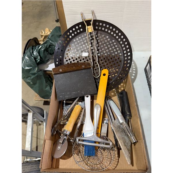 Kitchen and barbecue utensils, etc.