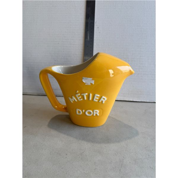 vibrant yellow ceramic Restoration Hardware Métier D'or watering can