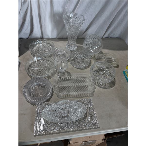 Crystal and cut Glass serving dishes and home decor