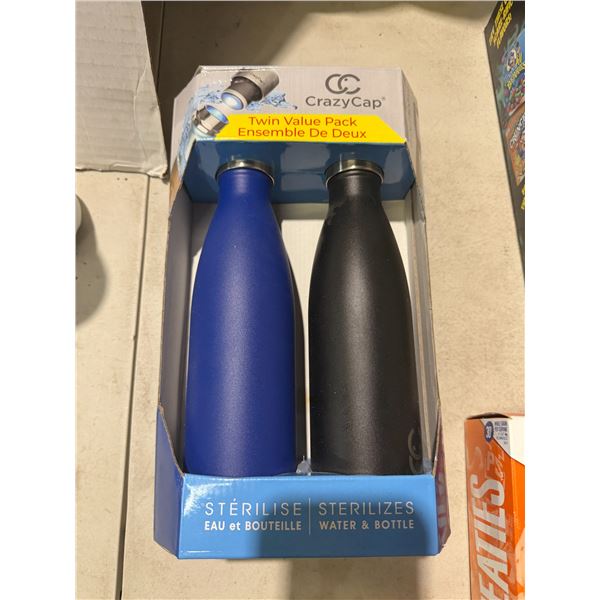 Crazy cap, twin value pack water bottles
