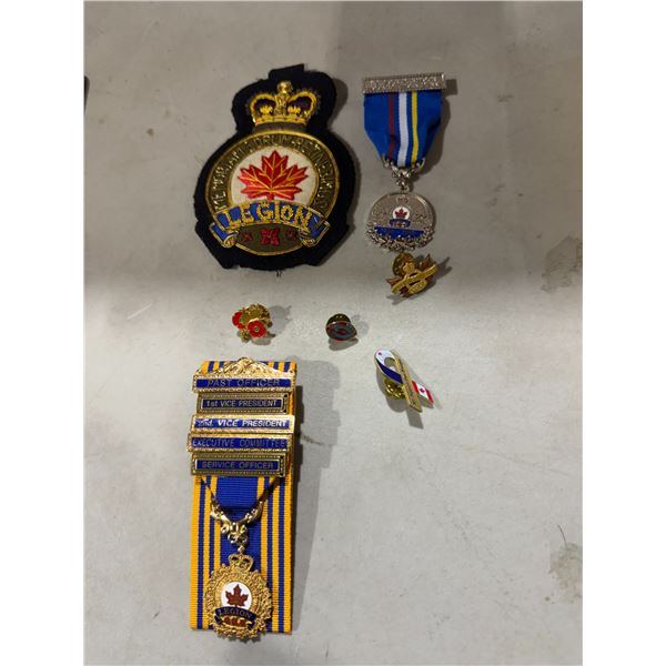 Legion pins and patches and Service award