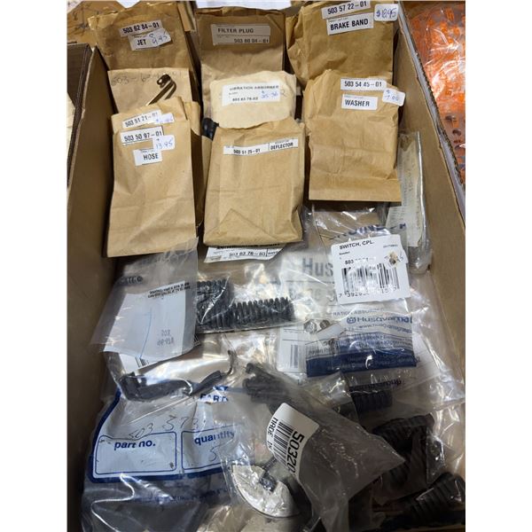 New small engine, parts, hoses, deflector, vibration, absorbers, filter, plugs, etc.
