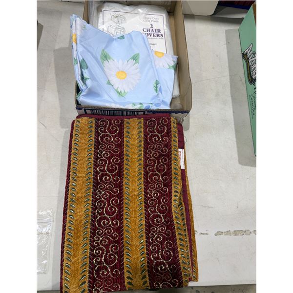 Table runner and tablecloth and chair covers