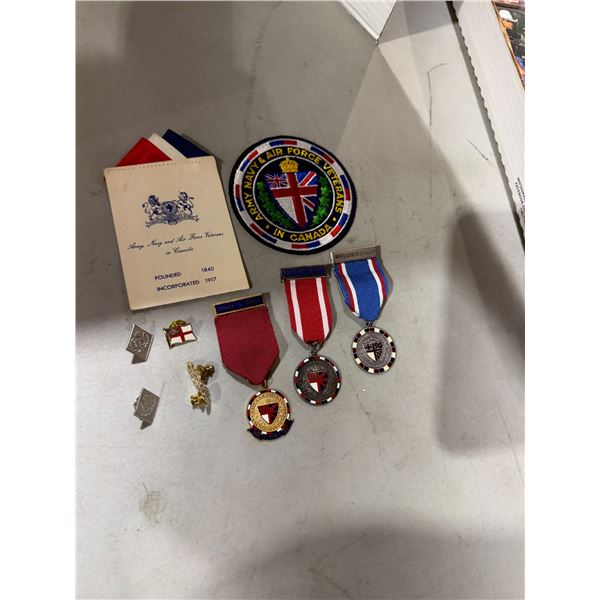 Navy and Air Force service awards and pin