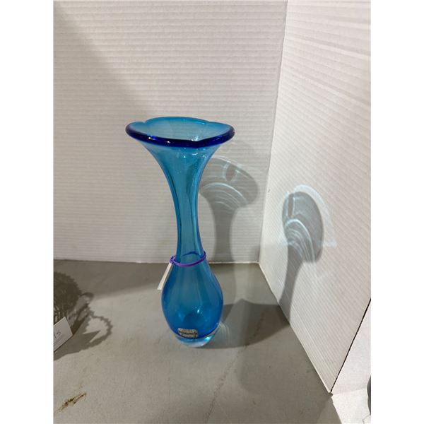Vintage Sweden Blue glass vase, Cloudy