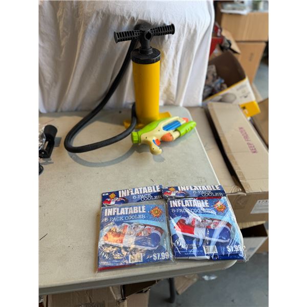 Pump water gun inflatable six pack Coolers