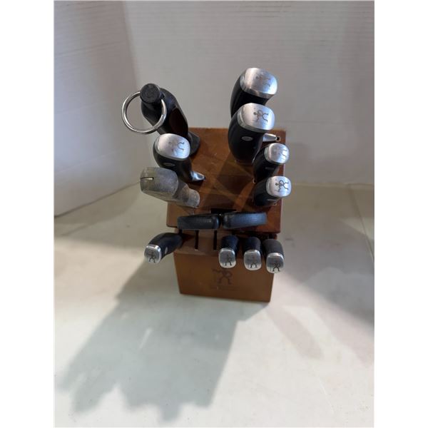 Henckles knives, and knife block