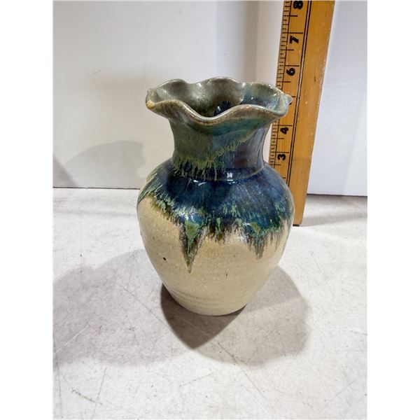Signed pottery vase