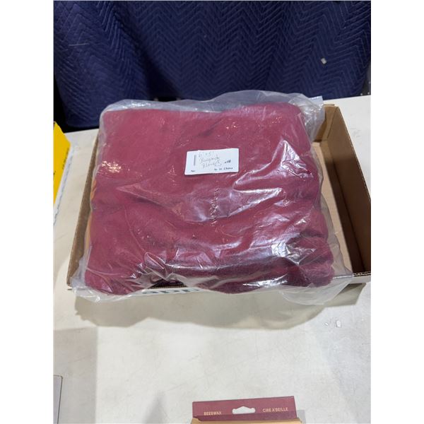 Burgundy blanket 6' x 5