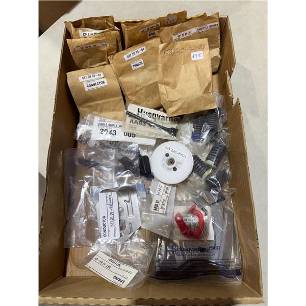 New, small engine repair items pinons connectors throttle triggers controls, conductors spring