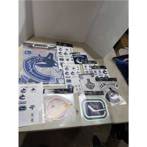 Canucks decals, and other items