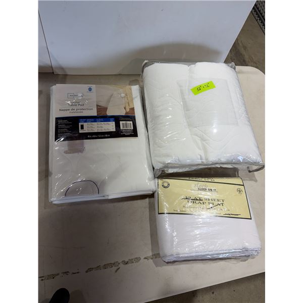 Table pad, quilt sheet and mattress cover