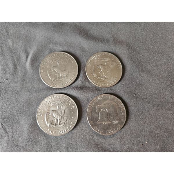 4x 1970's USA dollar coins