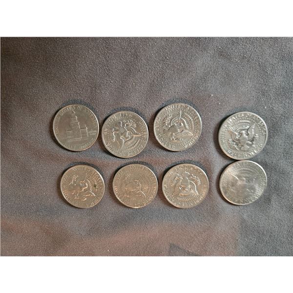 8x USA half dollars