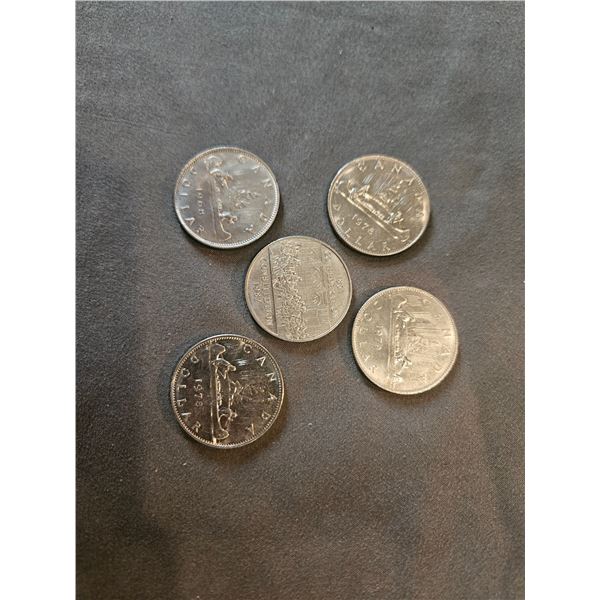 5x Canadian dollar coins