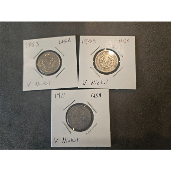 3x USA V Nickel