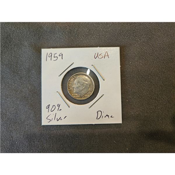 90% silver 1959 USA dime