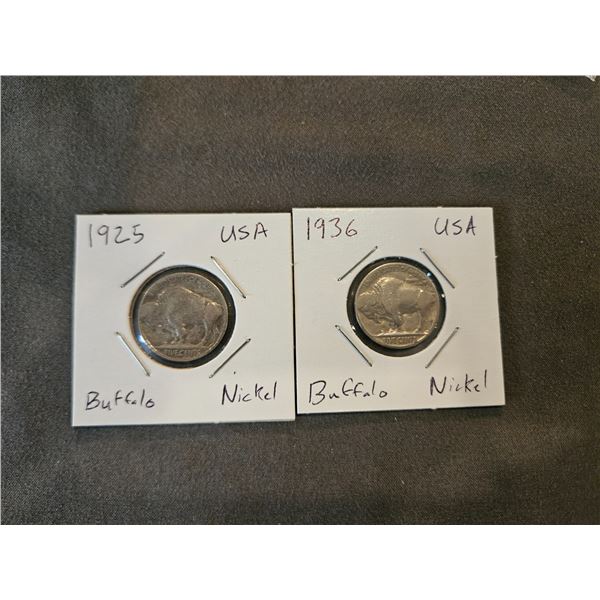 2x USA Buffalo nickels
