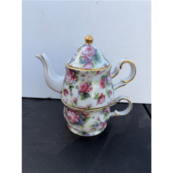 Tea cup, and tea pot