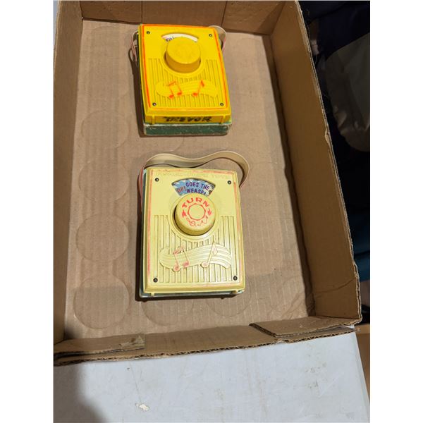 Vintage Fisher-Price Pop goes the Weasel radios