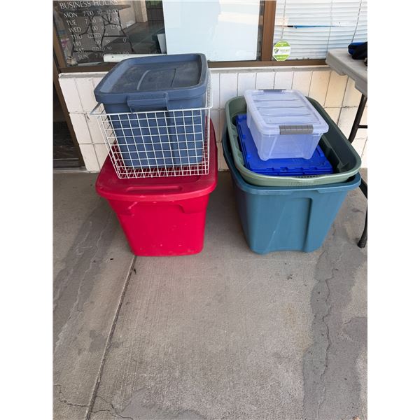 Assorted bins