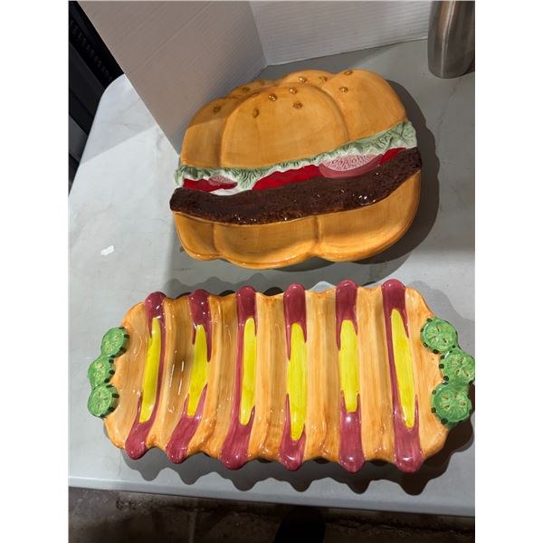 Burger and hotdog platters