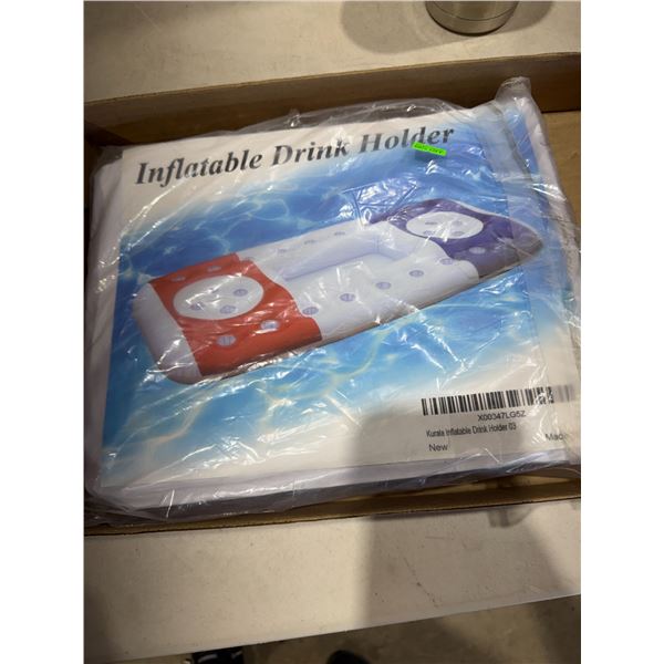 Inflatable drink holder