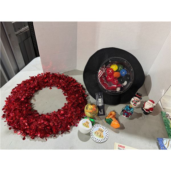 Snowman making kit and Christmas decorations
