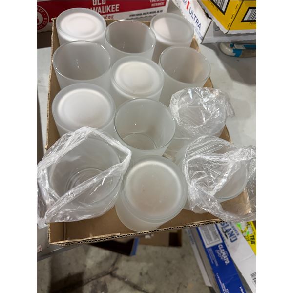 Large frosted candle jars