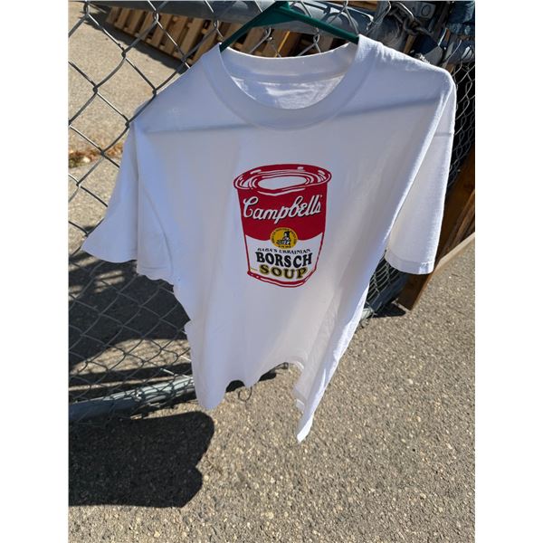 Campbell's T-shirt, Borsch size large?