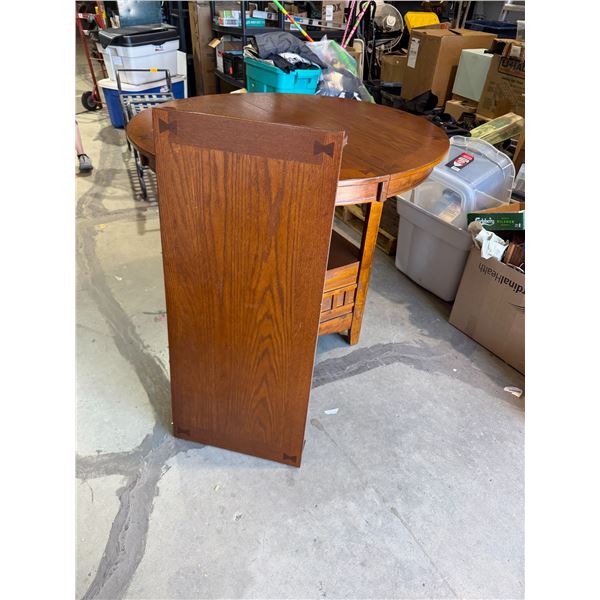 Table with leaf without leaf it measures 42 inches round leaf adds another 18 inches