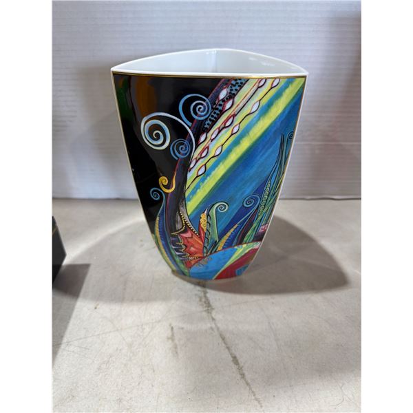 Bavaria Germany hand painted vase signed Gigi Banini