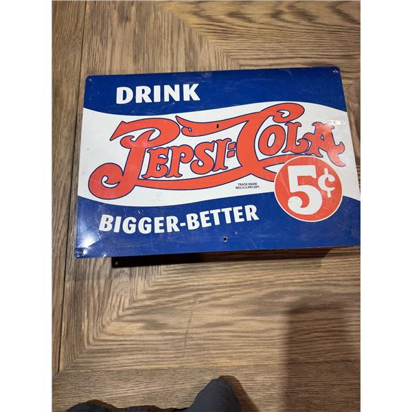 Pepsi cooler tin sign